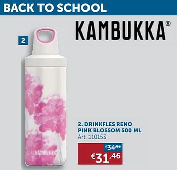 Aanbiedingen Drinkfles reno pink blossom - Kambukka - Geldig van 18/08/2020 tot 21/09/2020 bij Zelfbouwmarkt