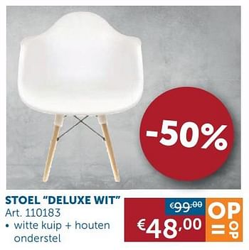 Aanbiedingen Trendy meubilair stoel deluxe wit - Deluxe - Geldig van 18/08/2020 tot 21/09/2020 bij Zelfbouwmarkt