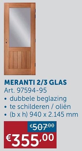 Aanbiedingen Meranti 2-3 glas - Geldig van 18/08/2020 tot 21/09/2020 bij Zelfbouwmarkt