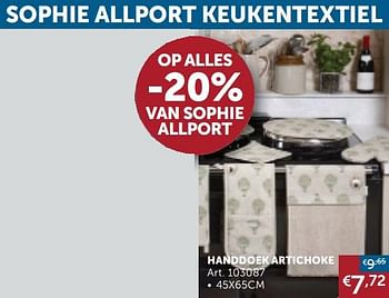 Aanbiedingen Sophie allport keukentextiel handdoek artichoke - Geldig van 18/08/2020 tot 21/09/2020 bij Zelfbouwmarkt