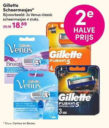 Aanbiedingen Venus classic scheermesjes - Gillette - Geldig van 10/08/2020 tot 23/08/2020 bij da