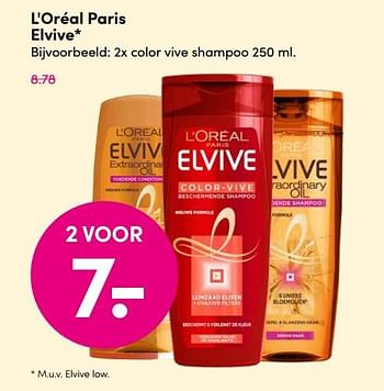 Aanbiedingen Color vive shampoo - L'Oreal Paris - Geldig van 10/08/2020 tot 23/08/2020 bij da