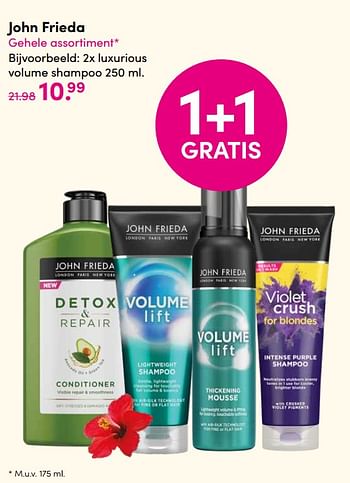 Aanbiedingen Luxurious volume shampoo - John Frieda - Geldig van 10/08/2020 tot 23/08/2020 bij da