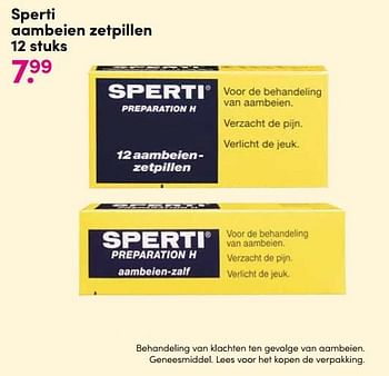 Aanbiedingen Sperti aambeien zetpillen - Sperti - Geldig van 10/08/2020 tot 23/08/2020 bij da