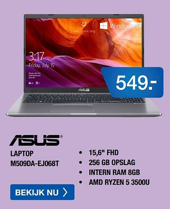 Aanbiedingen Asus laptop m509da-ej068t - Asus - Geldig van 10/08/2020 tot 30/08/2020 bij Electro World