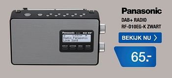 Aanbiedingen Panasonic dab+ radio rf-d10eg-k zwart - Panasonic - Geldig van 10/08/2020 tot 30/08/2020 bij Electro World