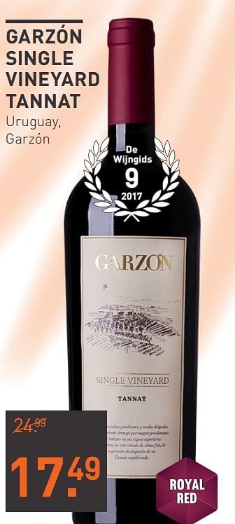 Aanbiedingen Garzón single vineyard tannat uruguay, garzón - Rode wijnen - Geldig van 03/08/2020 tot 23/08/2020 bij Gall & Gall