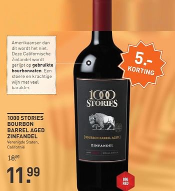 Aanbiedingen 1000 stories bourbon barrel aged zinfandel verenigde staten californië - Rode wijnen - Geldig van 03/08/2020 tot 23/08/2020 bij Gall & Gall