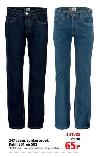 Aanbiedingen 247 jeans spijkerbroek palm s01 en s02 - 247 Jeans  - Geldig van 10/08/2020 tot 23/08/2020 bij Welkoop