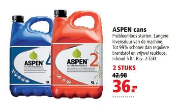 Aanbiedingen Aspen cans 2-takt - Aspen - Geldig van 10/08/2020 tot 23/08/2020 bij Welkoop