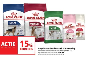 Aanbiedingen Royal canin honden- en kattenvoeding hond mini adult - Royal Canin - Geldig van 10/08/2020 tot 23/08/2020 bij Welkoop