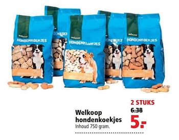 Aanbiedingen Welkoop hondenkoekjes - Huismerk - Welkoop - Geldig van 10/08/2020 tot 23/08/2020 bij Welkoop