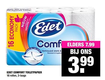 Aanbiedingen Edet comfort toiletpapier - Edet - Geldig van 10/08/2020 tot 23/08/2020 bij Big Bazar