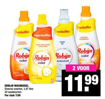 Aanbiedingen Robijn wasmiddel - Robijn - Geldig van 10/08/2020 tot 23/08/2020 bij Big Bazar