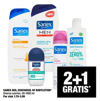 Aanbiedingen Sanex deo, douchegel of bodylotion - Sanex - Geldig van 10/08/2020 tot 23/08/2020 bij Big Bazar