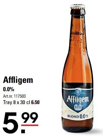 Aanbiedingen Affligem 0.0% - Affligem - Geldig van 06/08/2020 tot 24/08/2020 bij Sligro