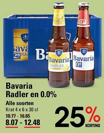 Aanbiedingen Bavaria radler en 0.0% - Bavaria - Geldig van 06/08/2020 tot 24/08/2020 bij Sligro