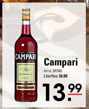 Aanbiedingen Campari - Campari - Geldig van 06/08/2020 tot 24/08/2020 bij Sligro
