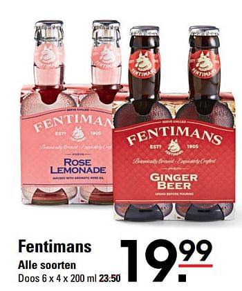 Aanbiedingen Fentimans - Fentimans - Geldig van 06/08/2020 tot 24/08/2020 bij Sligro