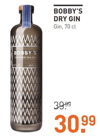 Aanbiedingen Bobby`s dry gin - Bobby's - Geldig van 03/08/2020 tot 23/08/2020 bij Gall & Gall