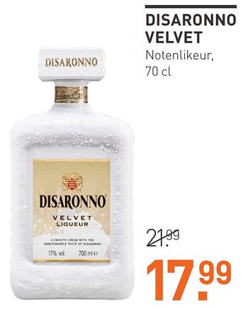 Aanbiedingen Disaronno velvet notenlikeur - Disaronno - Geldig van 03/08/2020 tot 23/08/2020 bij Gall & Gall