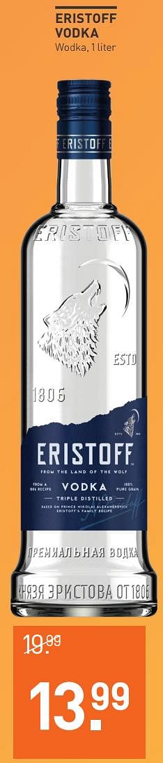 Aanbiedingen Eristoff vodka - Eristoff - Geldig van 03/08/2020 tot 23/08/2020 bij Gall & Gall