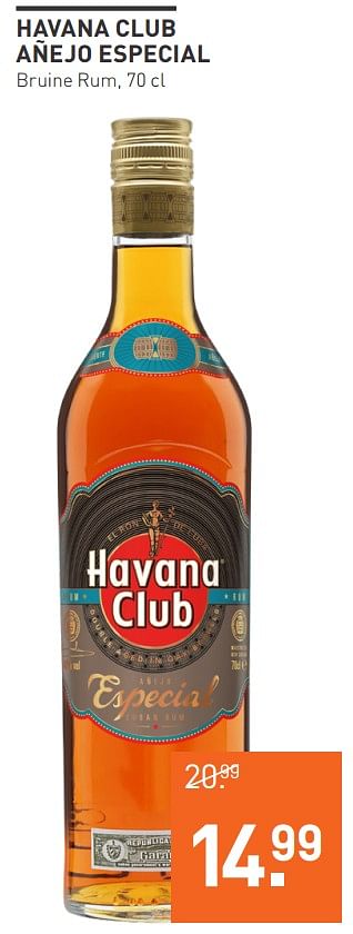 Aanbiedingen Havana club añejo especial bruine rum - Havana club - Geldig van 03/08/2020 tot 23/08/2020 bij Gall & Gall