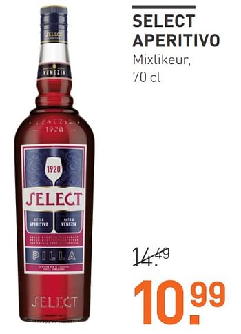 Aanbiedingen Select aperitivo mixlikeur - Select - Geldig van 03/08/2020 tot 23/08/2020 bij Gall & Gall