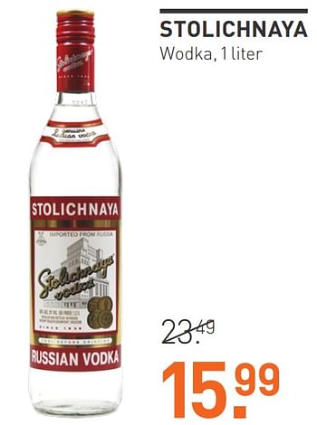 Aanbiedingen Stolichnaya wodka - Stolichnaya - Geldig van 03/08/2020 tot 23/08/2020 bij Gall & Gall