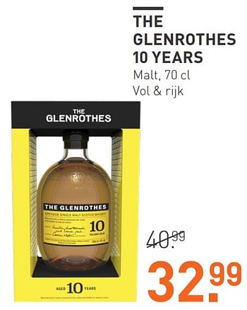 Aanbiedingen The glenrothes 10 years malt - The Glenrothes - Geldig van 03/08/2020 tot 23/08/2020 bij Gall & Gall