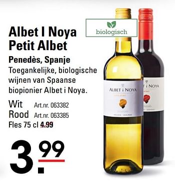 Aanbiedingen Albet i noya petit albet penedès, spanje - Witte wijnen - Geldig van 06/08/2020 tot 24/08/2020 bij Sligro