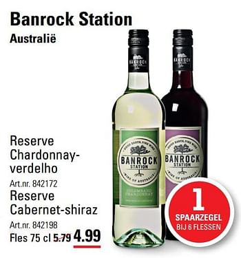 Aanbiedingen Banrock station australië reserve chardonnayverdelho - Rode wijnen - Geldig van 06/08/2020 tot 24/08/2020 bij Sligro