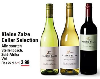 Aanbiedingen Kleine zalze cellar selection alle soorten stellenbosch, zuid-afrika wit - Witte wijnen - Geldig van 06/08/2020 tot 24/08/2020 bij Sligro