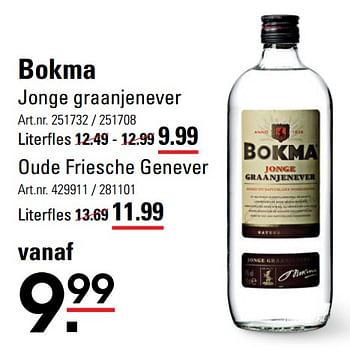 Aanbiedingen Bokma jonge graanjenever - BOKMA - Geldig van 06/08/2020 tot 24/08/2020 bij Sligro