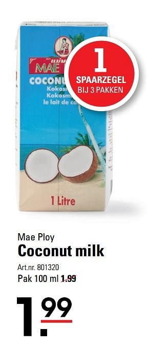 Aanbiedingen Coconut milk - Mae Ploy - Geldig van 06/08/2020 tot 24/08/2020 bij Sligro