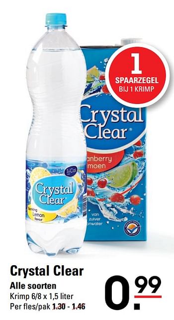 Aanbiedingen Crystal clear - Crystal Clear - Geldig van 06/08/2020 tot 24/08/2020 bij Sligro