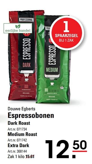 Aanbiedingen Espressobonen dark roast - Douwe Egberts - Geldig van 06/08/2020 tot 24/08/2020 bij Sligro