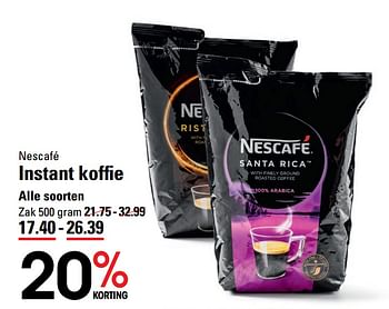 Aanbiedingen Instant koffie - Nescafe - Geldig van 06/08/2020 tot 24/08/2020 bij Sligro