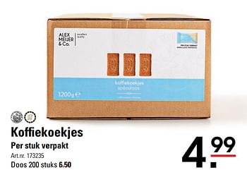 Aanbiedingen Koffiekoekjes - Alex Meijer - Geldig van 06/08/2020 tot 24/08/2020 bij Sligro