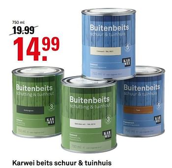 Aanbiedingen Karwei beits schuur + tuinhuis - Huismerk Karwei - Geldig van 10/08/2020 tot 23/08/2020 bij Karwei