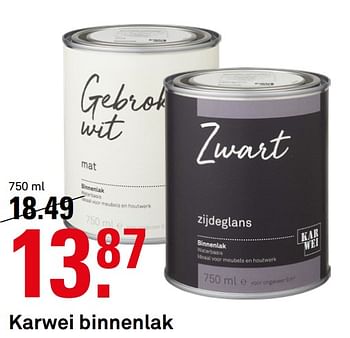 Aanbiedingen Karwei binnenlak - Huismerk Karwei - Geldig van 10/08/2020 tot 23/08/2020 bij Karwei