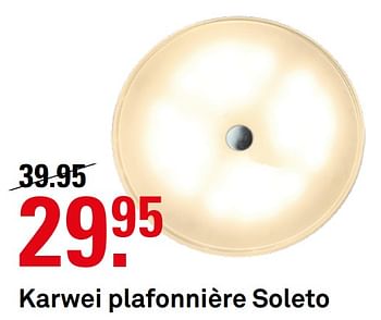 Aanbiedingen Karwei plafonnière soleto - Huismerk Karwei - Geldig van 10/08/2020 tot 23/08/2020 bij Karwei