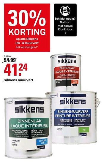 Aanbiedingen Sikkens muurverf - Sikkens - Geldig van 10/08/2020 tot 23/08/2020 bij Karwei