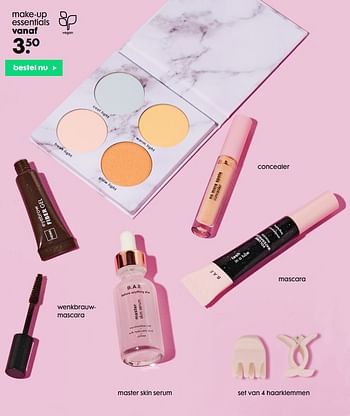 Aanbiedingen Make-up essentials - Vegan - Geldig van 10/08/2020 tot 30/08/2020 bij Hema