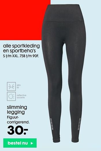 Aanbiedingen Slimming legging figuurcorrigerend - Huismerk - Hema - Geldig van 10/08/2020 tot 30/08/2020 bij Hema