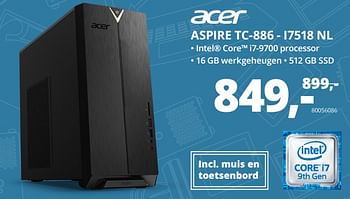 Aanbiedingen Acer aspire tc-886 - i7518 nl - Acer - Geldig van 10/08/2020 tot 31/08/2020 bij Paradigit