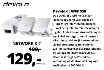 Aanbiedingen Devolo devolo dlan 550 network kit - Devolo - Geldig van 10/08/2020 tot 31/08/2020 bij Paradigit