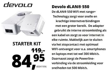 Aanbiedingen Devolo devolo dlan 550 starter kit - Devolo - Geldig van 10/08/2020 tot 31/08/2020 bij Paradigit