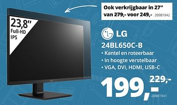 Aanbiedingen Lg 24bl650c-b - LG - Geldig van 10/08/2020 tot 31/08/2020 bij Paradigit