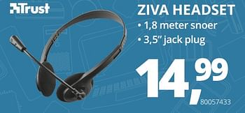 Aanbiedingen Trust ziva headset - Trust - Geldig van 10/08/2020 tot 31/08/2020 bij Paradigit